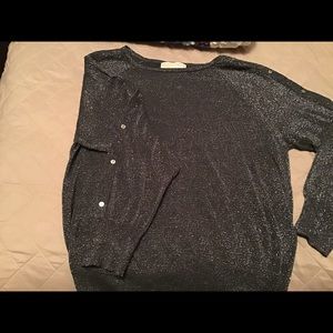 Michael Kors Sparkly Sweater Sz M Silver Gray